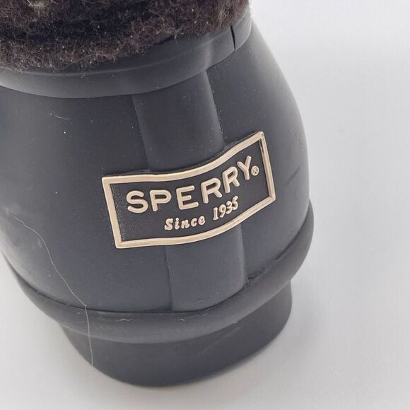 SPERRY Duck Boots Women’s Size 7 Ombre Brown Saltwater Wool Lace Up Side Zip - Picture 13 of 16